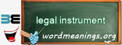 WordMeaning blackboard for legal instrument